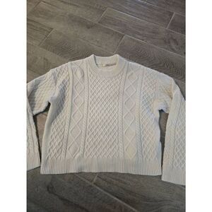 Women's Esqualo‎ Sweater Cable Knit Cream Ivory Size Medium